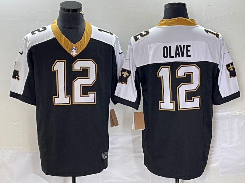 Men New Orleans Saints 12 Olave Black Nike 2023 Vapor Untouchable Limited Player NFL Jersey